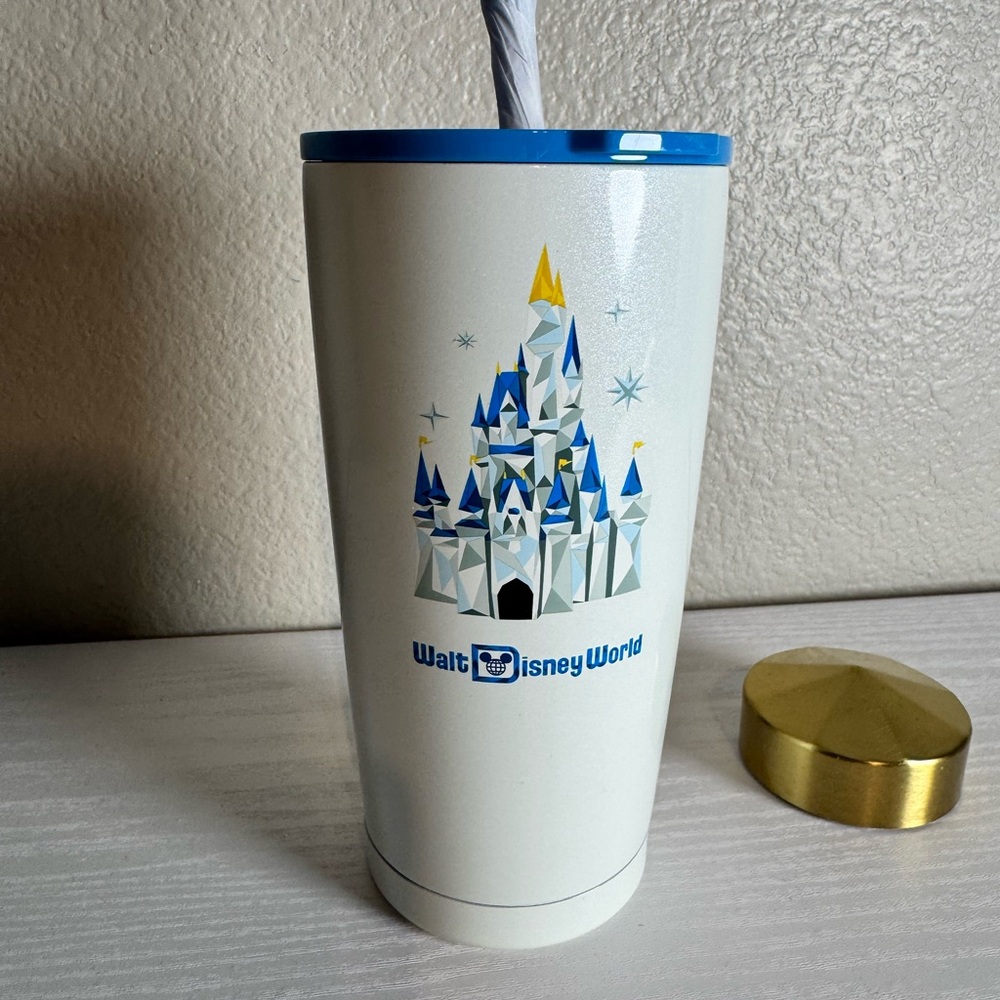 Disney White Tumbler with Blue Lid limited edition